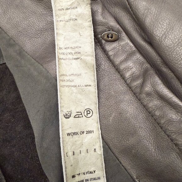 Carpe Diem Black Leather Shirt Jacket – Artisanal Handcrafted Italy (2001) - Picture 4 of 9